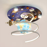 Creative Milky Way Earth Spiral LED Flush Mount Light Image - 3