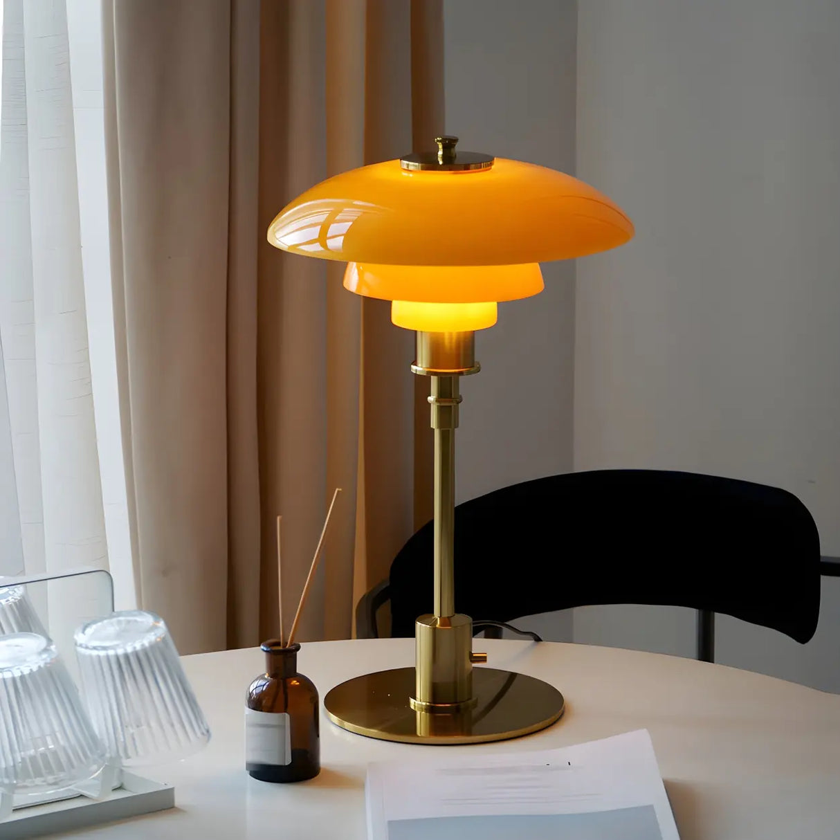 Creative Mini Glass Gold LED Multi-Layer Table Lamp Image - 1