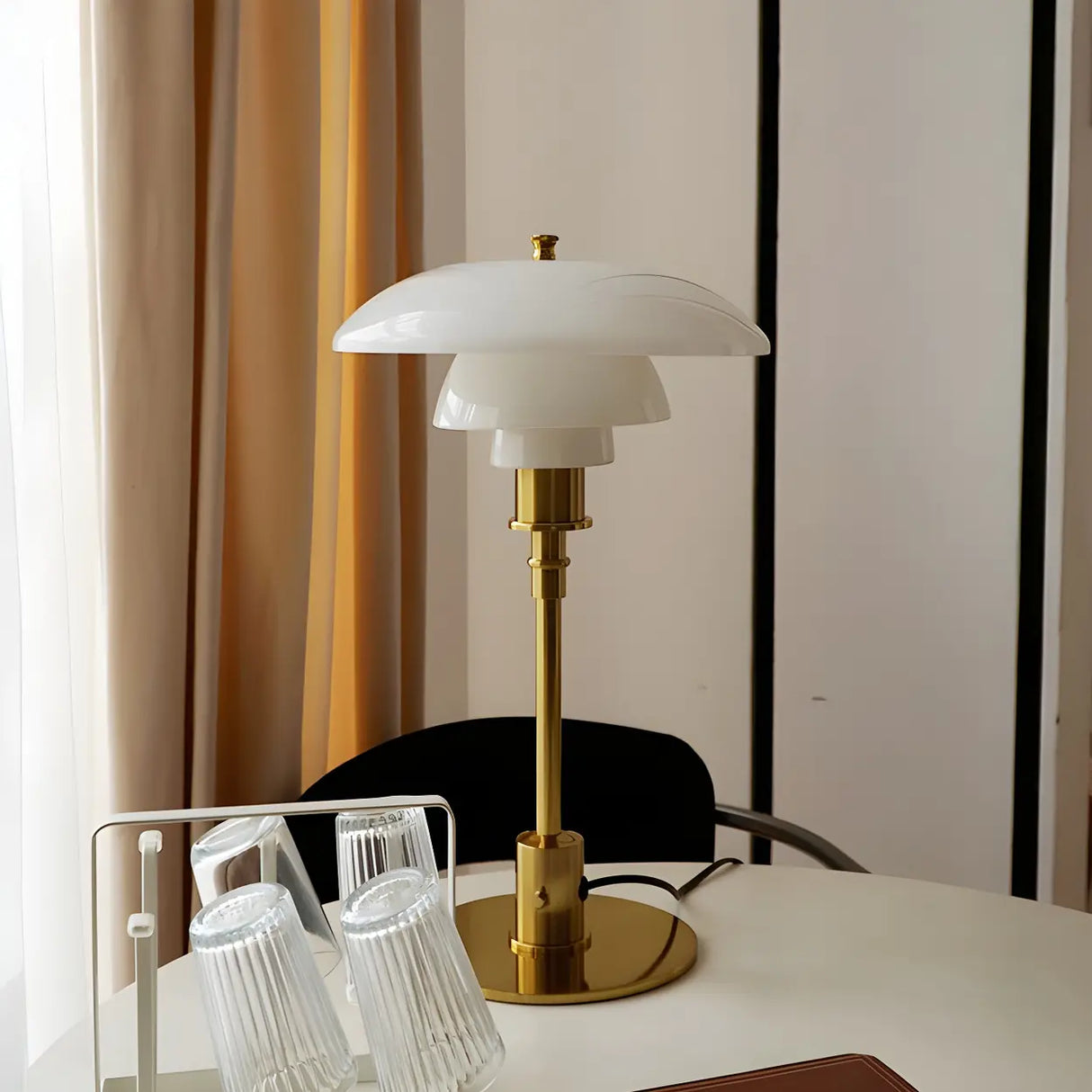 Creative Mini Glass Gold LED Multi-Layer Table Lamp Image - 15