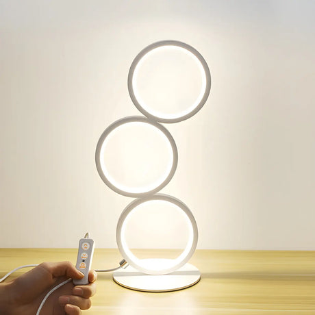 Creative Minimalist Ring LED 3-Light Night Table Lamp Image - 2