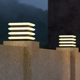 Creative Multi-Layer Geometric Metal Outdoor Post Lamp Image - 1