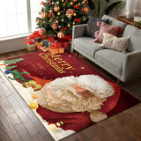 Creative Multicolor Christmas Polyester Area Rug Image - 1