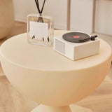 Creative Off-White Acrylic Short Height Flat Head End Table Image - 11