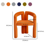 Creative Open Slat Back Velvet Arm Dining Chair Orange #size