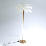 Creative Pink Feather Palm Tree Metal LED Floor Lamp Image - 10