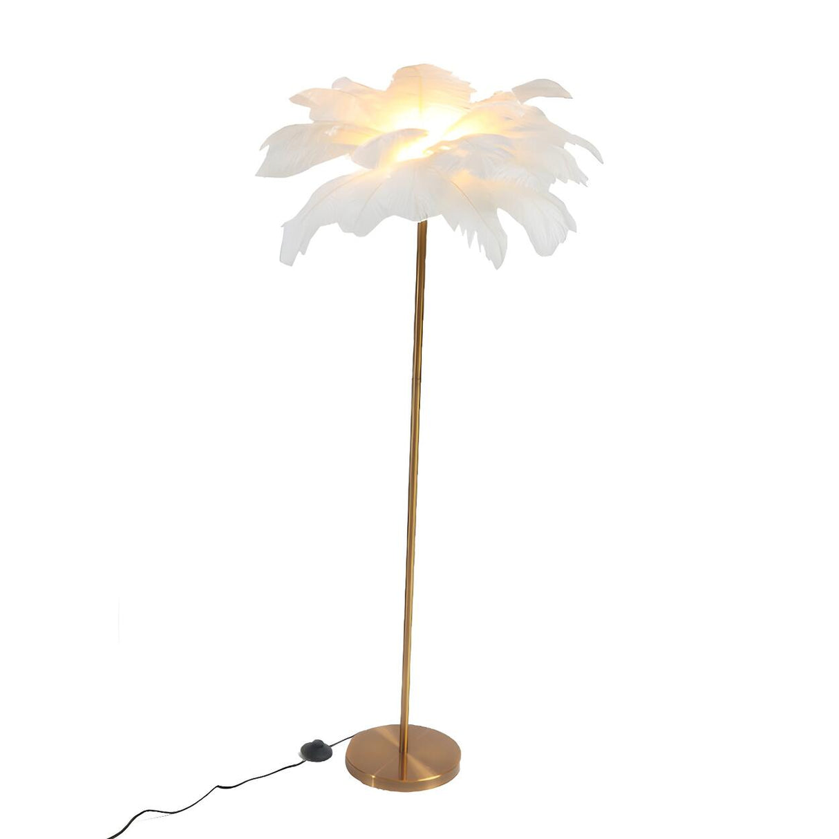 Creative Pink Feather Palm Tree Metal LED Floor Lamp Image - 5