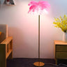 Creative Pink Feather Palm Tree Metal LED Floor Lamp Image - 6