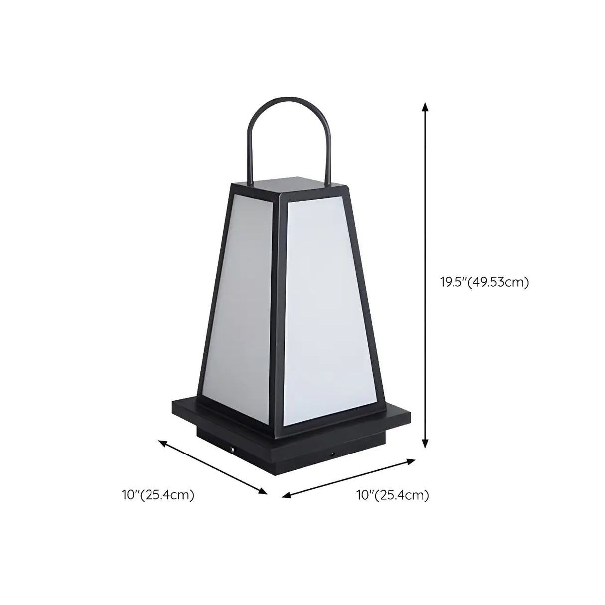 Creative Portable Cone Lantern Outdoor Floor Lamp Black 