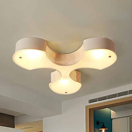 Creative Puzzle Piece White Small Flush Mount Light Image - 2