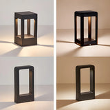 Creative Rectangular Frame Metal Outdoor Path Lamp Image - 10