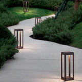 Creative Rectangular Frame Metal Outdoor Path Lamp Image - 16