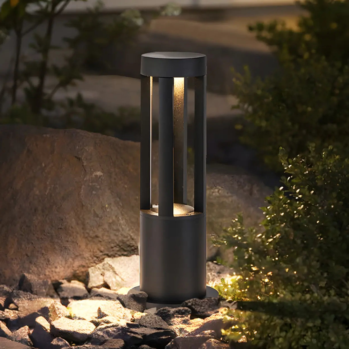 Creative Rectangular Frame Metal Outdoor Path Lamp Image - 7