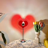 Creative Red Heart-Shaped Circle Shape Table Lamp Image - 2