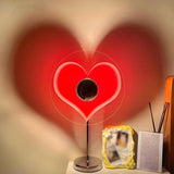 Creative Red Heart-Shaped Circle Shape Table Lamp Image - 3