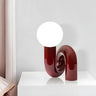 Creative Red Resin Ball Glass Lampshade Table Lamp Image - 1