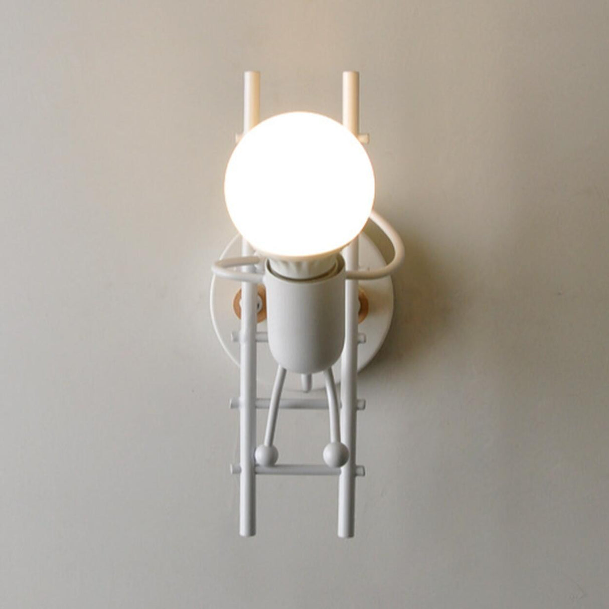 Creative Round Bulb Climbing Figure Wall Sconce Image - 10