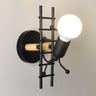 Creative Round Bulb Climbing Figure Wall Sconce Image - 6