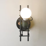 Creative Round Bulb Climbing Figure Wall Sconce Image - 9