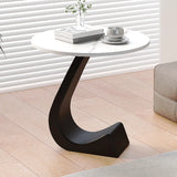 Creative Round Sintered Stone Pedestal Chairside Table Image - 1