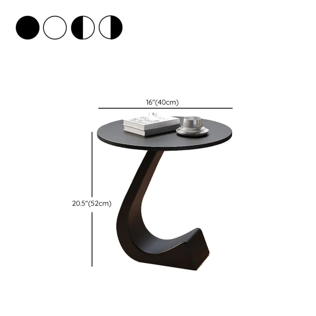 Creative Round Sintered Stone Pedestal Chairside Table 