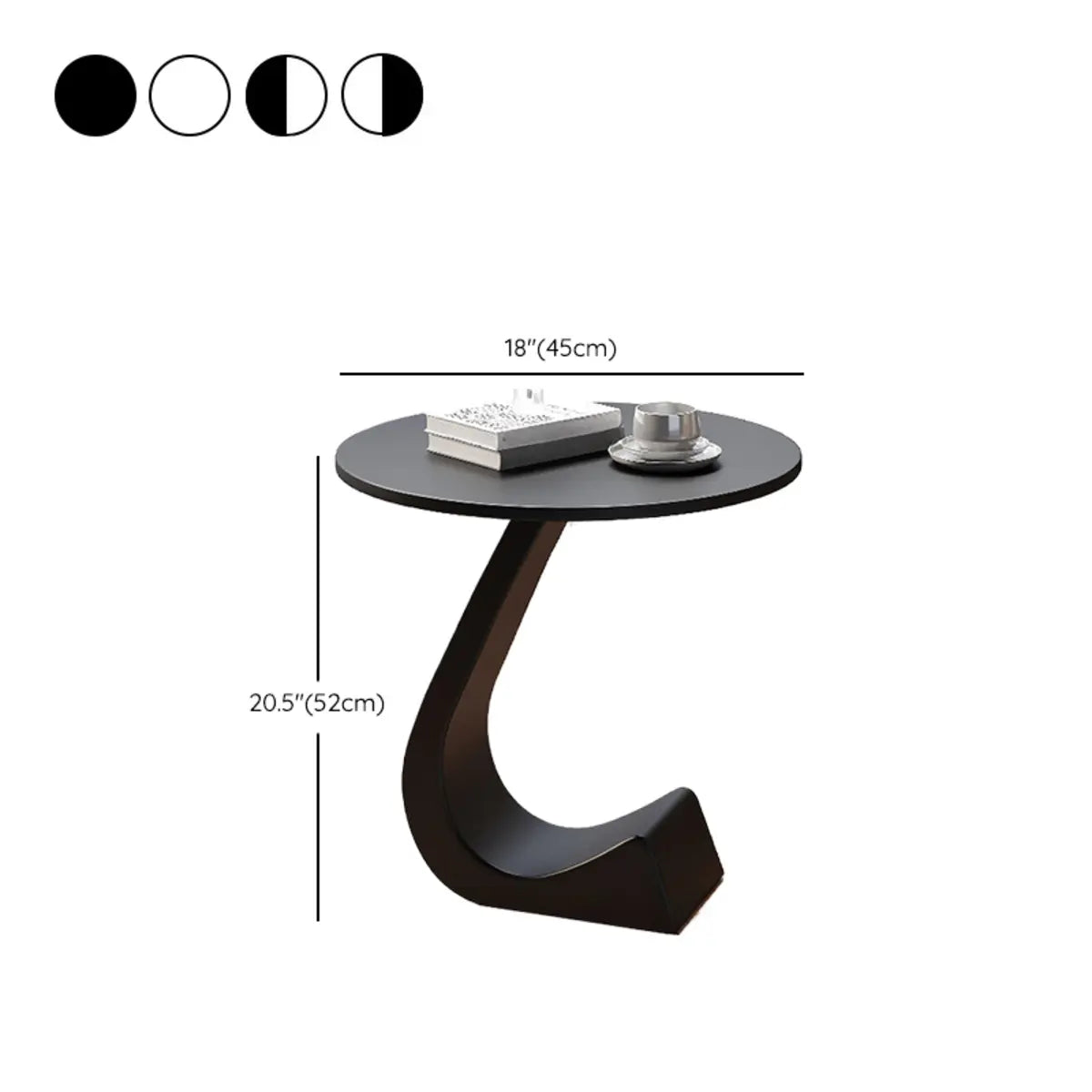 Creative Round Sintered Stone Pedestal Chairside Table Image - 16