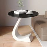 Creative Round Sintered Stone Pedestal Chairside Table Image - 7