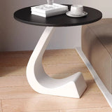 Creative Round Sintered Stone Pedestal Chairside Table Image - 9