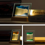 Creative Sand Art Rectangular Wood Decor Table Lamp Image - 16