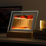 Creative Sand Art Rectangular Wood Decor Table Lamp Image - 20