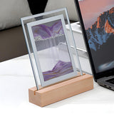 Creative Sand Art Rectangular Wood Decor Table Lamp Image - 9