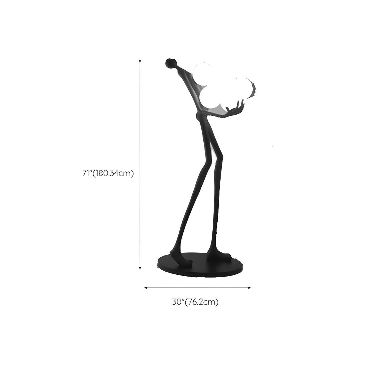 Creative Sculptural Human Figure and Globe Floor Lamp 