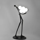 Creative Sculptural Human Figure and Globe Floor Lamp Image - 7