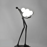 Creative Sculptural Human Figure and Globe Floor Lamp Image - 8