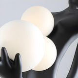 Creative Sculptural Human Figure and Globe Floor Lamp Image - 9