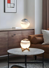 Creative Simple Galaxy Moon Glass Night Table Lamp Image - 16