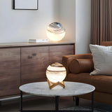 Creative Simple Galaxy Moon Glass Night Table Lamp Image - 18