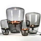 Creative Smoke Gray Glass Table Lamp Ambient Lighting Image - 5