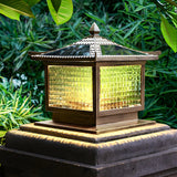 Creative Solar Chinese Pavilion Cube Outdoor Table Lamp Image - 11