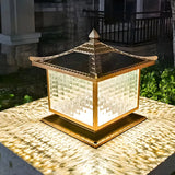 Creative Solar Chinese Pavilion Cube Outdoor Table Lamp Image - 13