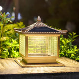 Creative Solar Chinese Pavilion Cube Outdoor Table Lamp Image - 15