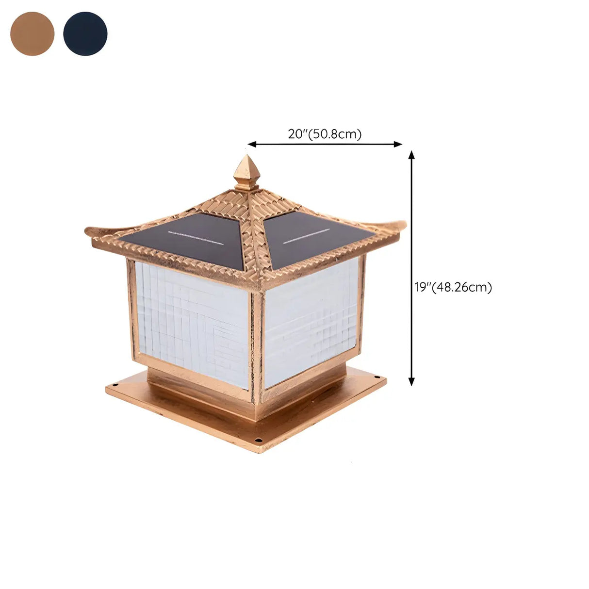 Creative Solar Chinese Pavilion Cube Outdoor Table Lamp 