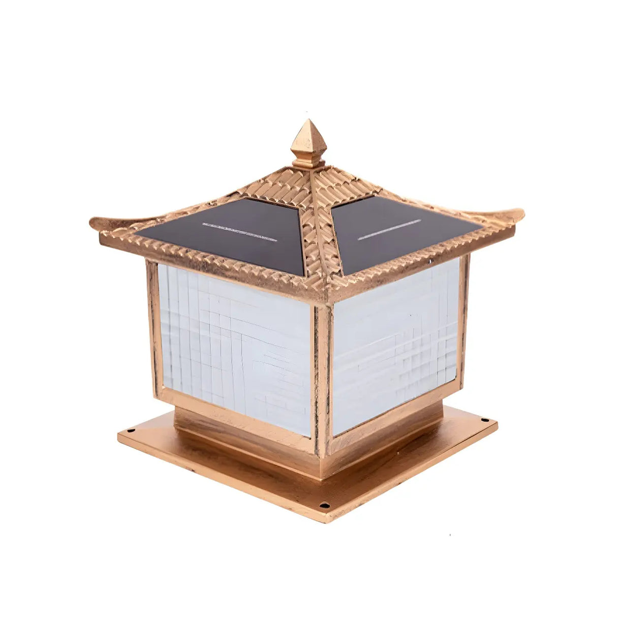 Creative Solar Chinese Pavilion Cube Outdoor Table Lamp Image - 6