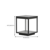 Creative Square Metal Frame Outdoor Post Lamp Black #size