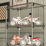 Creative Stainless Steel White Glass Display Cabinet Image - 10