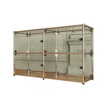 Creative Stainless Steel White Glass Display Cabinet Image - 13