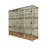 Creative Stainless Steel White Glass Display Cabinet Image - 16