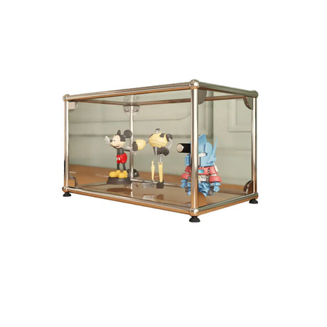 Creative Stainless Steel White Glass Display Cabinet Image - 2