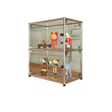 Creative Stainless Steel White Glass Display Cabinet Image - 4