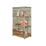 Creative Stainless Steel White Glass Display Cabinet Image - 6