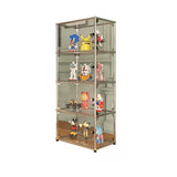 Creative Stainless Steel White Glass Display Cabinet Image - 7